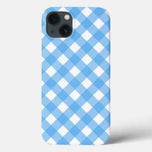 Coque-Mate bleu ciel en vichy coque iphone