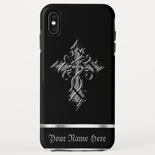 Coque max. de l'iPhone XS Croix médiévale d'argent (Dos)