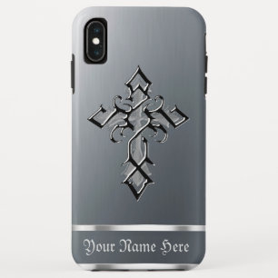 Coque max. pour iPhone XS Cross Medieval Chrome