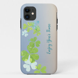 Coque moderne à fleurs vertes