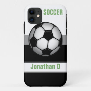 Coque moderne Soccer Ball vert personnalisé iPhon