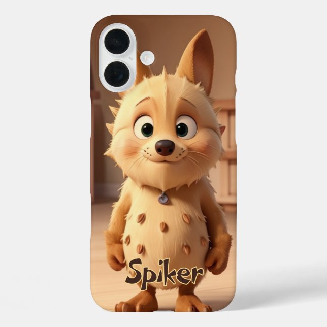 Coque monogramme de dessin animé - Mate iPhone (Verso)