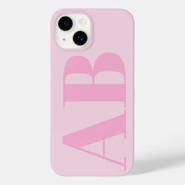 Coque Monogramme minimal initial pour fille rose m (Verso)