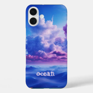 Coque Monogrammé Océan Bleu - Mate iPhone