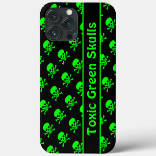 Coque Motif de crâne noir et vert avec texte perso