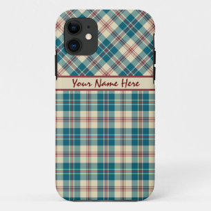 Coque Navy Blue, Deep Red, Beige Plaid iPhone 5/5s