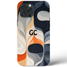 Coque noir et gris rétro orange