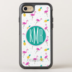 Coque OtterBox Symmetry iPhone 8/7 Flamants roses néon   Monogramme