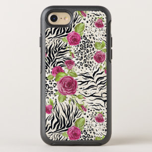 Coque Otterbox Symmetry Pour iPhone 7 Roses sur Motif animal