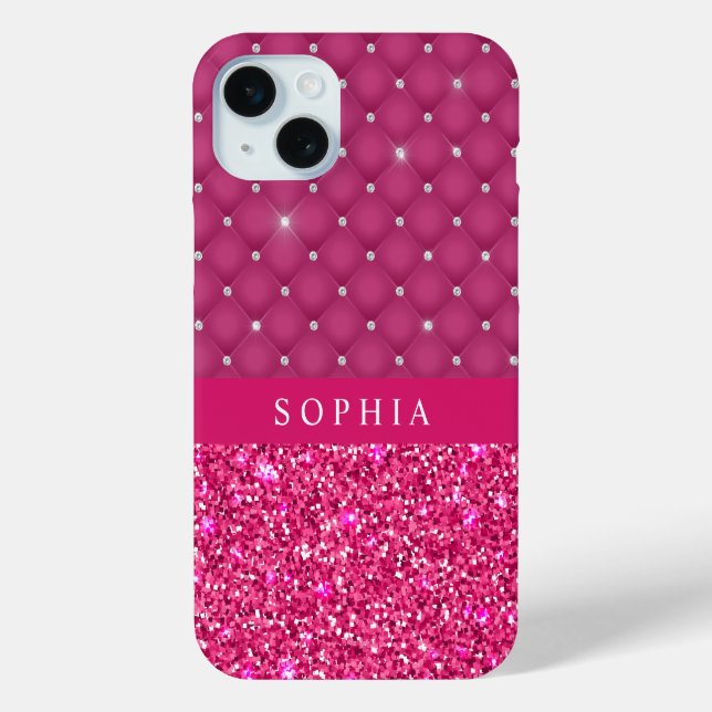 Coque personnalisé Fille Parties scintillant rose  (Verso)