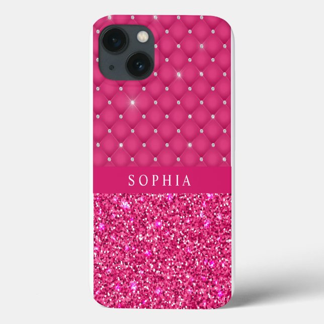 Coque personnalisé Fille Parties scintillant rose  (Verso)