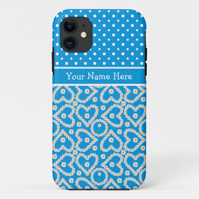 Coque personnalisé iPhone 5/5s : Polkas, Daisies,  (Dos)