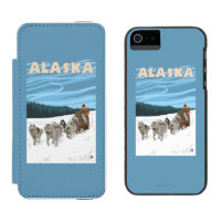 Affiche de Vintage voyage d'AlaskaDogsledding