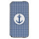 Coque Portefeuille Incipio Pour iPhone Ancre blanche de bleu marine sur le motif d'Ancre (Folio Devant)