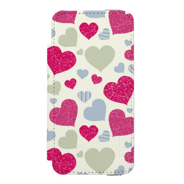 Coque Portefeuille Incipio Pour iPhone Arrière - plan de coeurs (Folio Devant)