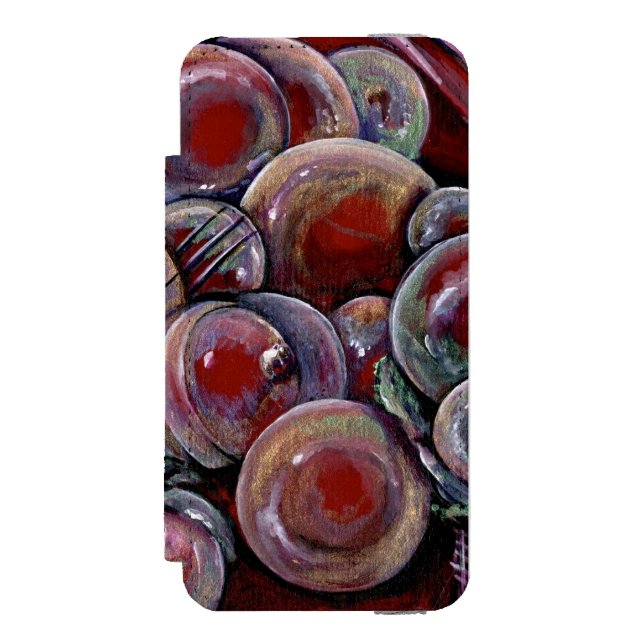 Coque Portefeuille Incipio Pour iPhone Boules de Noël rouges (Folio Devant)