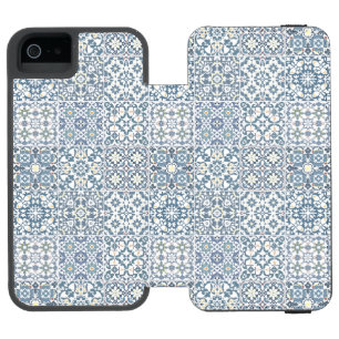Coque-portefeuille iPhone 5 Incipio Watson™ Carrelage méditerranéen, marocain, Majolica, Azule