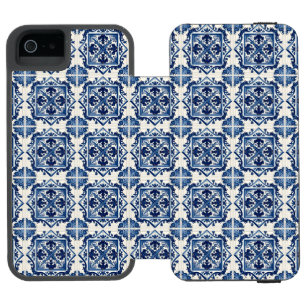 Coque-portefeuille iPhone 5 Incipio Watson™ Carrelage méditerranéen, Portugais, Azulejo, Majol