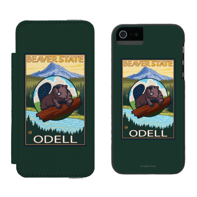 Coque Portefeuille Incipio Pour iPhone Castor et capot de Mt. - Odell, Orégon (Côté par côté)