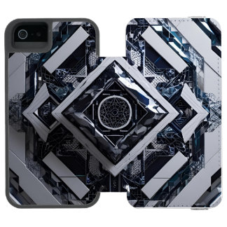 Coque-portefeuille iPhone 5 Incipio Watson™ Cipher du pliage : Meta-Structure en ton glaciaire
