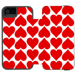Coque-portefeuille iPhone 5 Incipio Watson™ Coeurs rouges Motif, Romantique, Amour