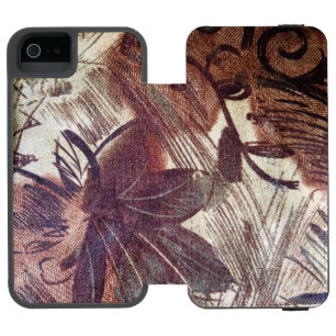 Coque-portefeuille iPhone 5 Incipio Watson™ Design floral Brown Abstrait 1