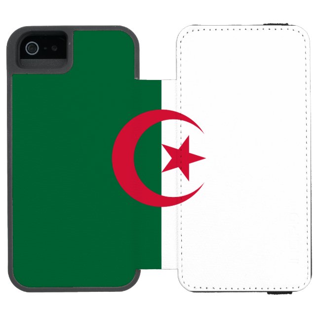 Coque Portefeuille Incipio Pour iPhone Drapeau patriotique algérien (Folio Ouvert)