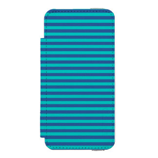 Coque-portefeuille iPhone 5 Incipio Watson™ Dusk Blue and Dark Turquoise Stripes
