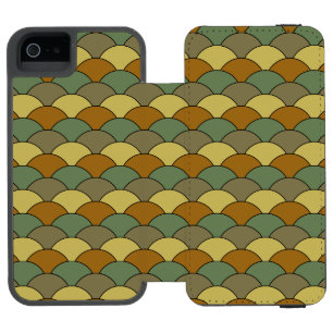 Coque-portefeuille iPhone 5 Incipio Watson™ Écailés de dragon, éventails, vagues, Seigaiha, ca