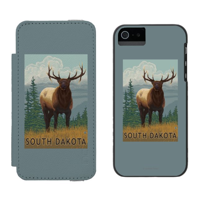Coque Portefeuille Incipio Pour iPhone Élans SceneSouth Dakota (Côté par côté)