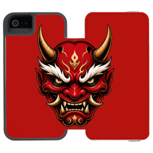 Coque-portefeuille iPhone 5 Incipio Watson™ Étui téléphone portefeuille Masque Oni Rouge