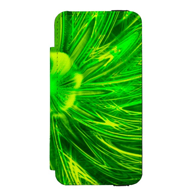 Coque Portefeuille Incipio Pour iPhone Fleur verte Abstraite (Folio Devant)