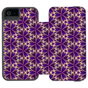 Coque-portefeuille iPhone 5 Incipio Watson™ Fleurs roses or abstraites