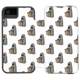 Coque-portefeuille iPhone 5 Incipio Watson™ Halloween, Fantôme Gris Mignon, Friandise ou Farce