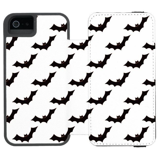 Coque Portefeuille Incipio Pour iPhone Halloween, motif de chauves-souris, farce ou frian (Folio Ouvert)