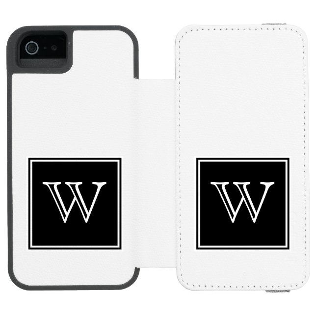 Coque Portefeuille Incipio Pour iPhone Monogramme Carré noir (Folio Ouvert)