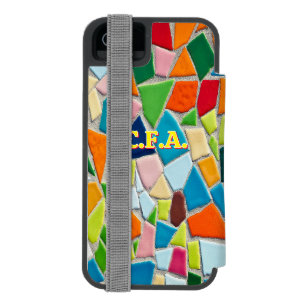 Coque-portefeuille iPhone 5 Incipio Watson™ Mosaïque d'initiales orange