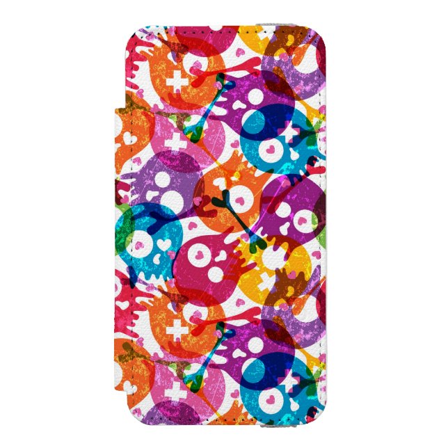 Coque Portefeuille Incipio Pour iPhone Motif 3 de crânes (Folio Devant)