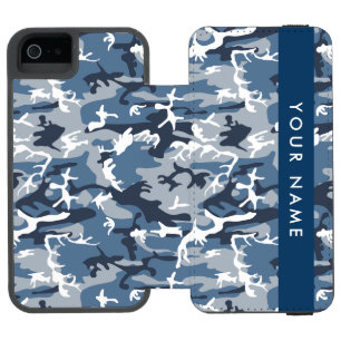 Coque-portefeuille iPhone 5 Incipio Watson™ Motif camouflage neige hivernale bleue Personnalis