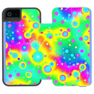 Coque-portefeuille iPhone 5 Incipio Watson™ Motif de Flamme Néon Vibrante