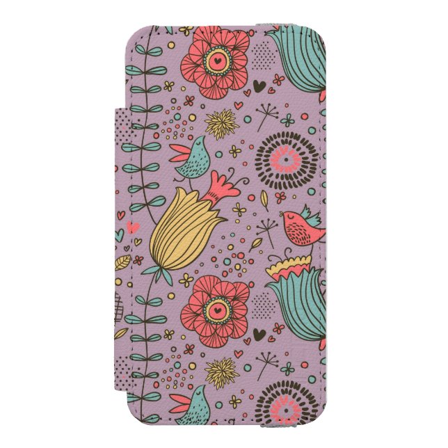 Coque Portefeuille Incipio Pour iPhone Motif floral élégant avec des fleurs (Folio Devant)