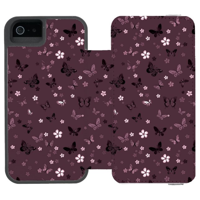 Coque Portefeuille Incipio Pour iPhone Motif papillon 5 (Folio Ouvert)