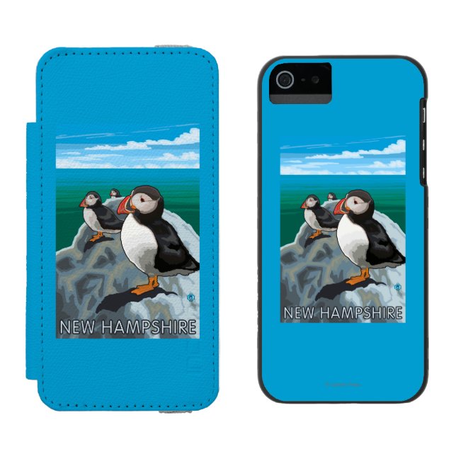Coque Portefeuille Incipio Pour iPhone Nouvelle scène de HampshirePuffins (Côté par côté)