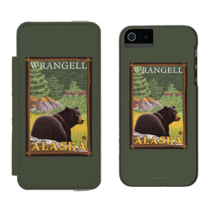 Coque-portefeuille iPhone 5 Incipio Watson™ Ours noir dans la forêt - Wrangell, Alaska