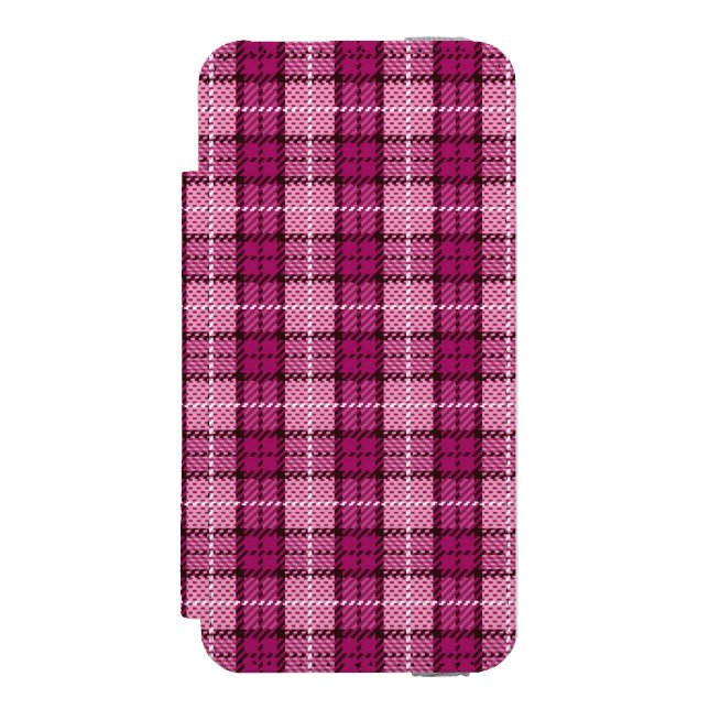 Coque Portefeuille Incipio Pour iPhone Pixel Plaid_Magenta-Black (Folio Devant)