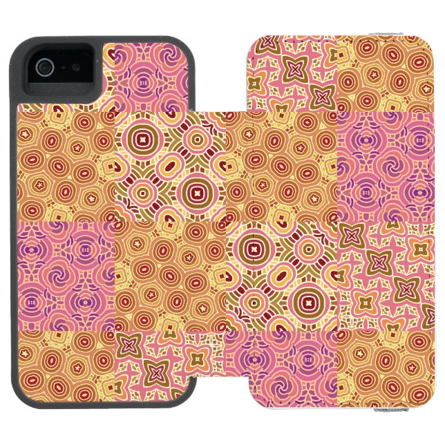 Coque Portefeuille Incipio Pour iPhone Retro Geometric Patchwork  (Folio Ouvert)