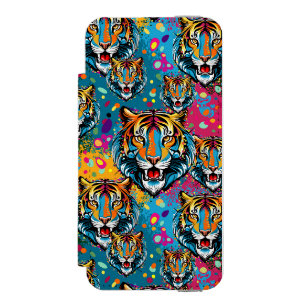 Coque-portefeuille iPhone 5 Incipio Watson™ Taches de peinture aux couleurs de l'arc-en-ciel d