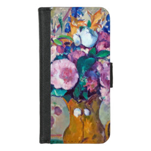 Coque Portefeuille Pour iPhone 8/7 La vie morte avec les fleurs, Paul Cezanne