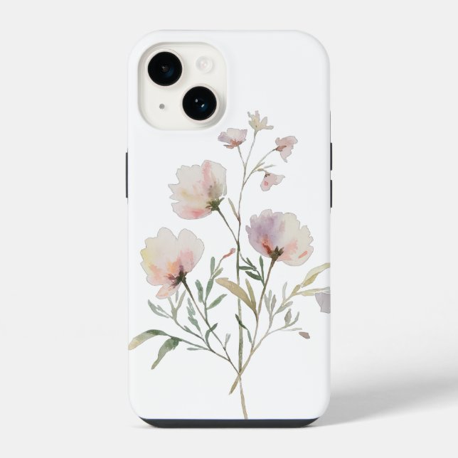Coque Pour iPhone 14 Aquarelle douce coque iphone floral (Verso)