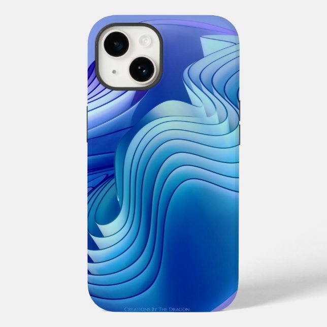 Coque Pour iPhone 14 Blue Wave iPhone / coque ipad (Verso)